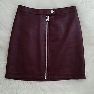 Topshop Faux Leather Mini Skirt Size 2